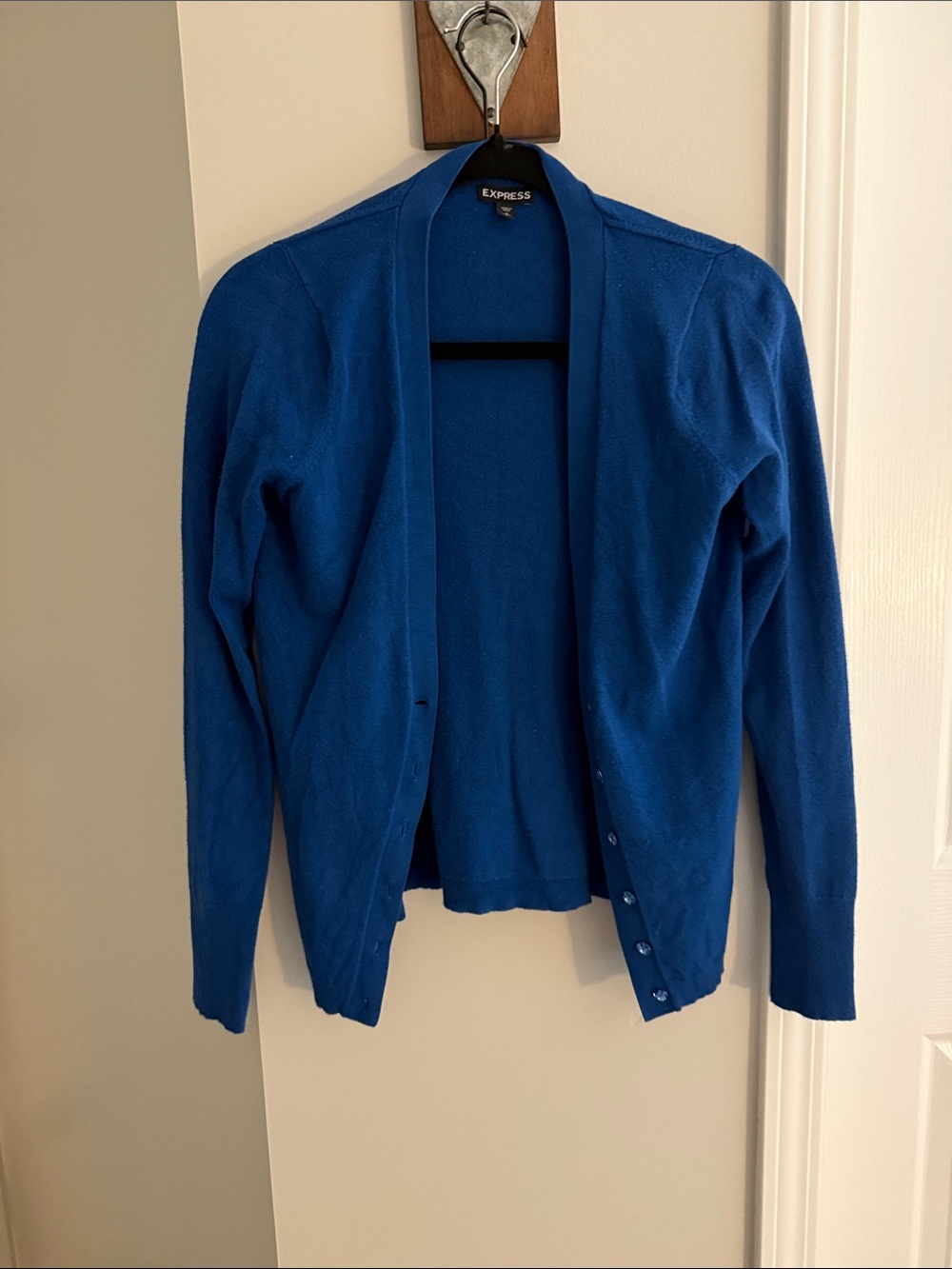 Express Royal Blue Button-Up Cardigan